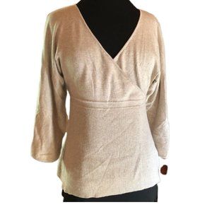 Sigrid Olsen Faux Wrap Long Sleeve Top Size S